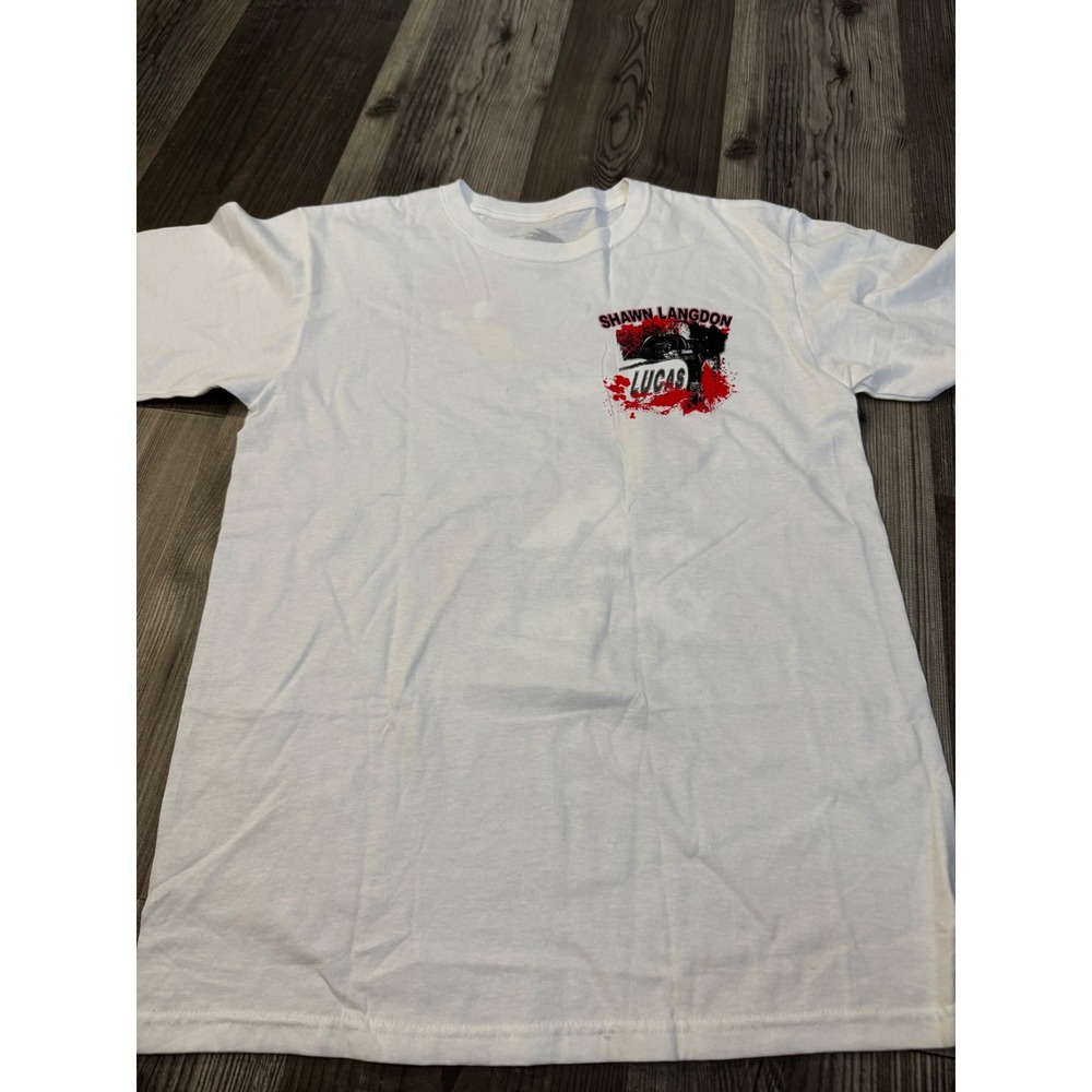 Mr Horsepower Shawn Langdon Lucas Oil Racing T-Shirt White Mens Medium NHRA